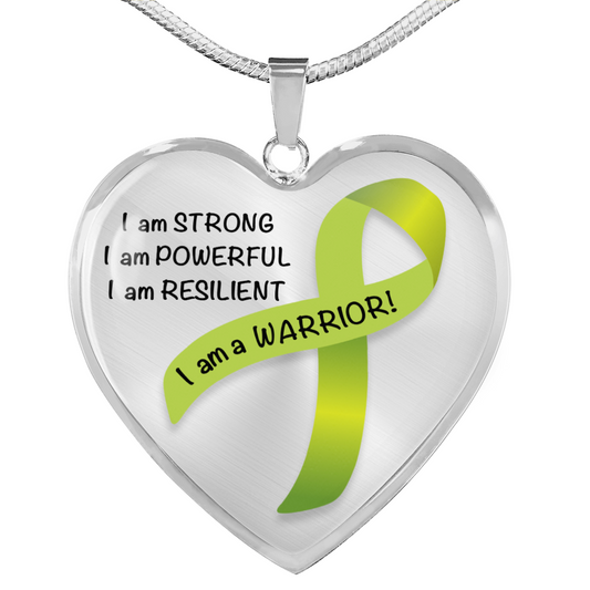 Non-Hodgkin Lymphoma Warrior Heart Pendant Necklace | Gift for Survivor, Fighter, Support