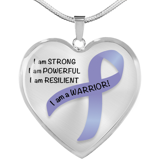 Stomach Cancer Warrior Heart Pendant Necklace | Gift for Survivor, Fighter, Support