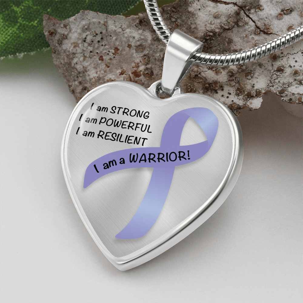 Esophageal Cancer Warrior Heart Pendant Necklace | Gift for Survivor, Fighter, Support