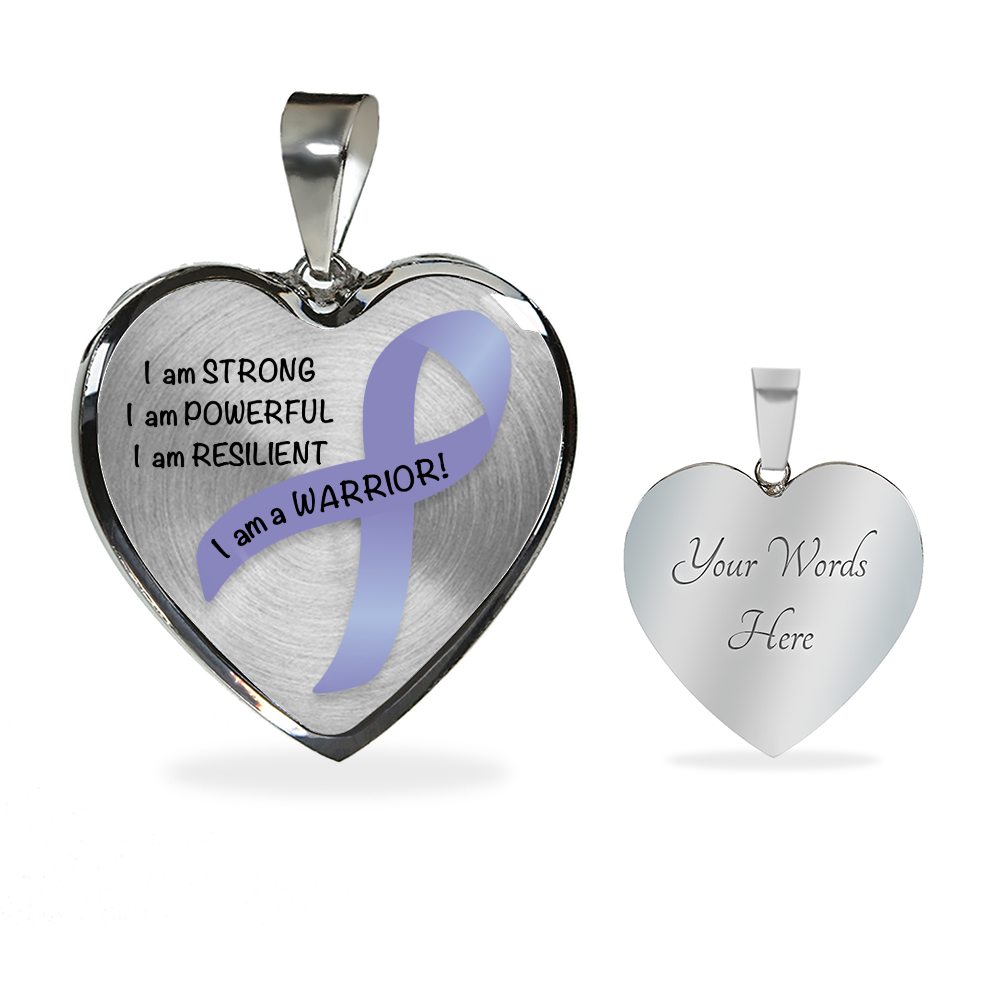 Esophageal Cancer Warrior Heart Pendant Necklace | Gift for Survivor, Fighter, Support