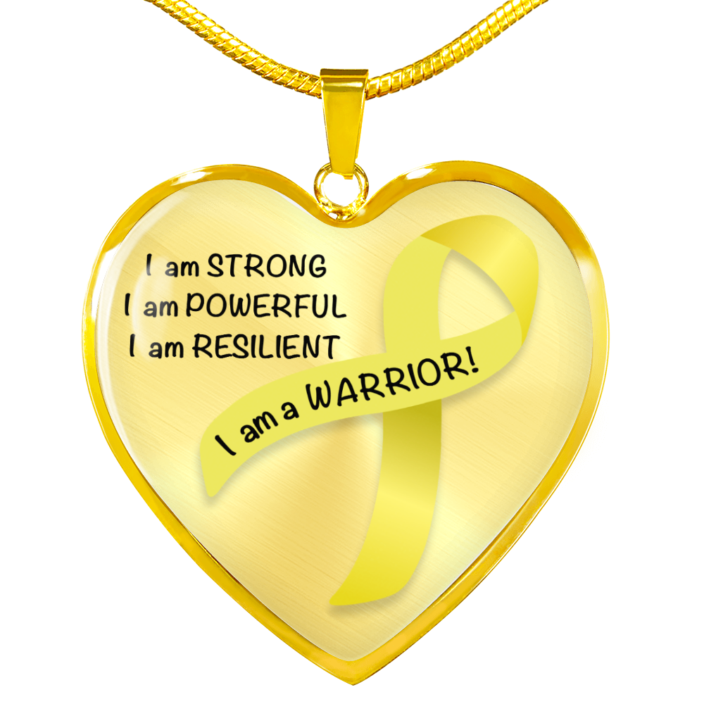 Bone Cancer Warrior Heart Pendant Necklace | Gift for Survivor, Fighter, Support