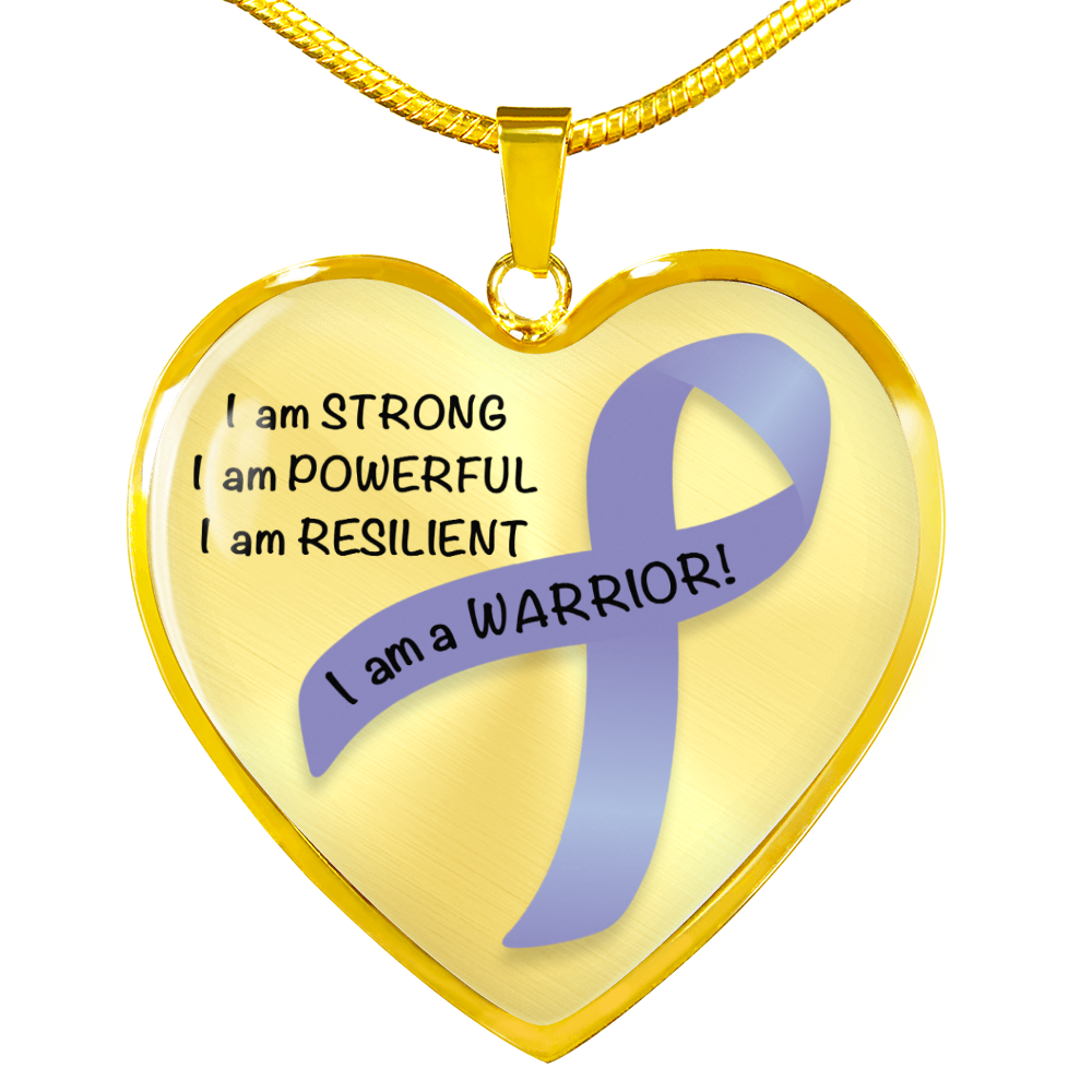 Esophageal Cancer Warrior Heart Pendant Necklace | Gift for Survivor, Fighter, Support