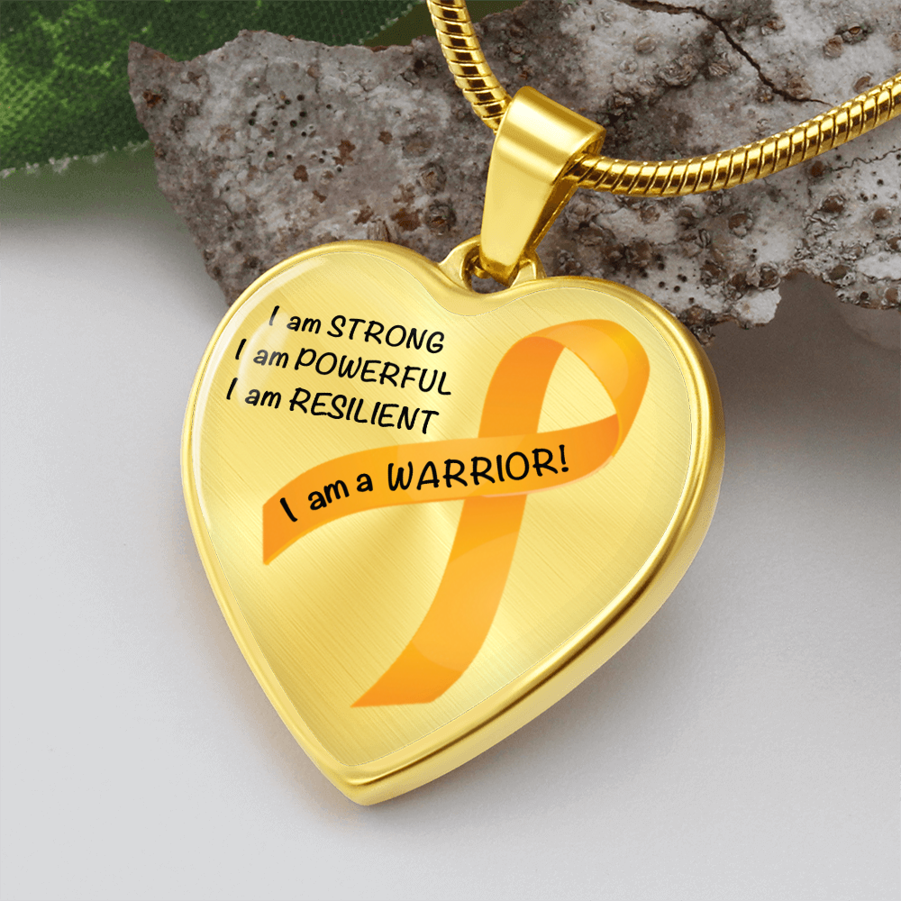 Appendix Cancer Warrior Heart Pendant Necklace | Gift for Survivor, Fighter, Support