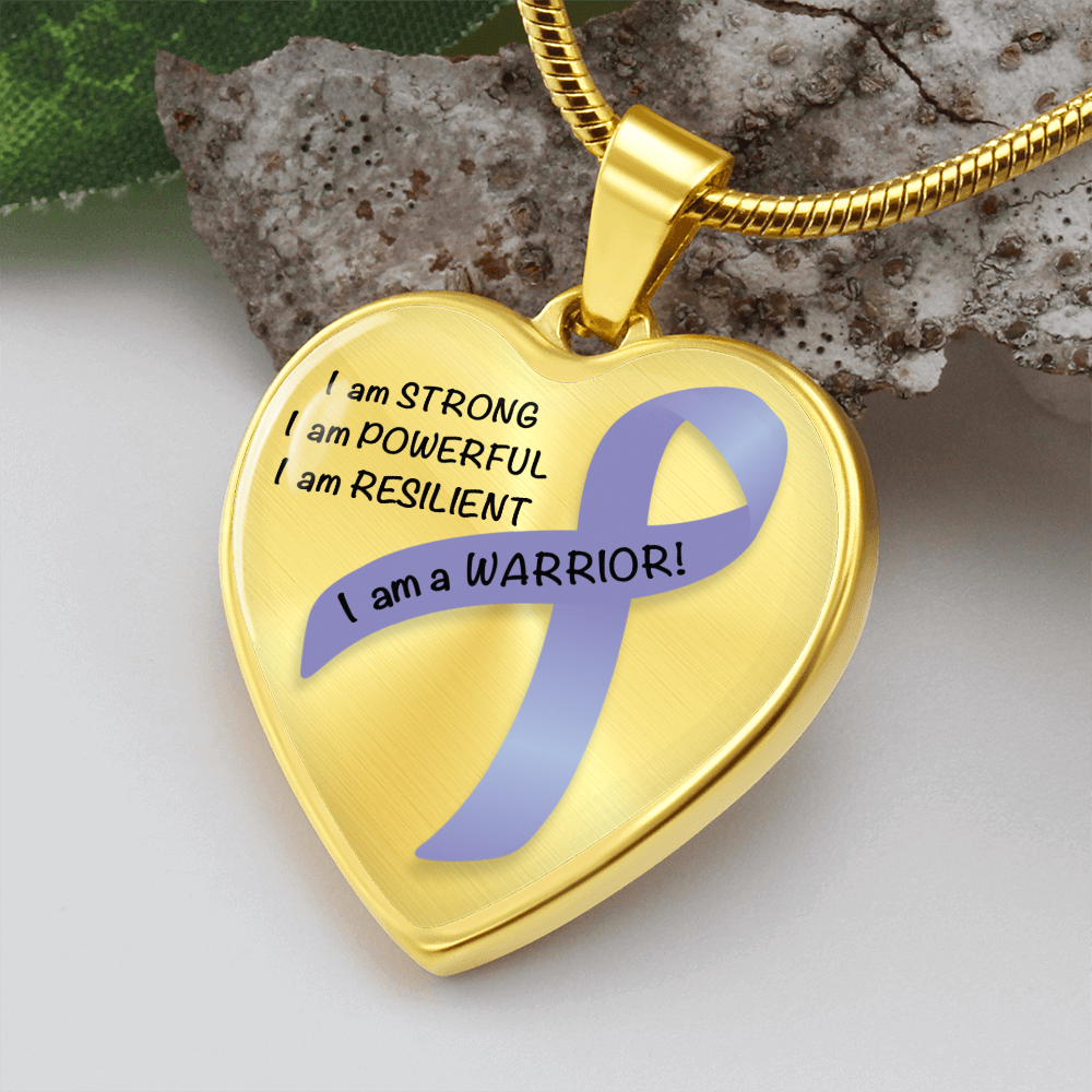 Esophageal Cancer Warrior Heart Pendant Necklace | Gift for Survivor, Fighter, Support