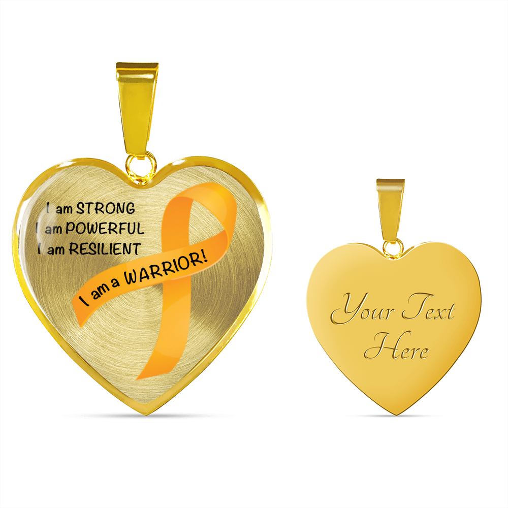 Appendix Cancer Warrior Heart Pendant Necklace | Gift for Survivor, Fighter, Support