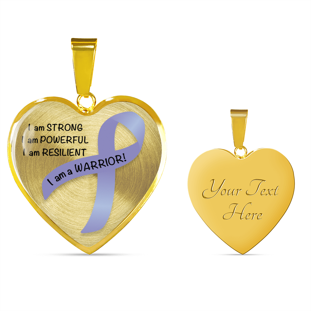 Esophageal Cancer Warrior Heart Pendant Necklace | Gift for Survivor, Fighter, Support