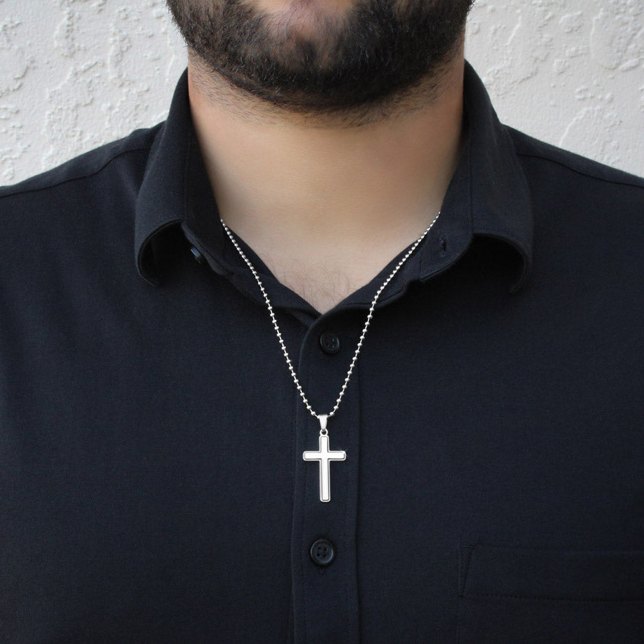 To Daddy, Love Baby Bump Cross Necklace