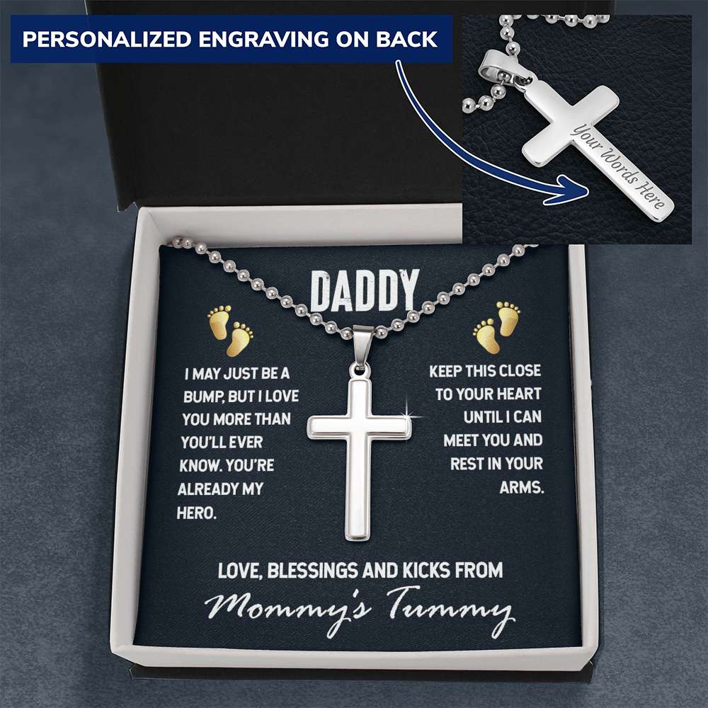 Daddy, I may just be a bump cross necklace