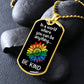 Be Kind Rainbow Flower Dog Tag Necklace | Gay Pride Necklace