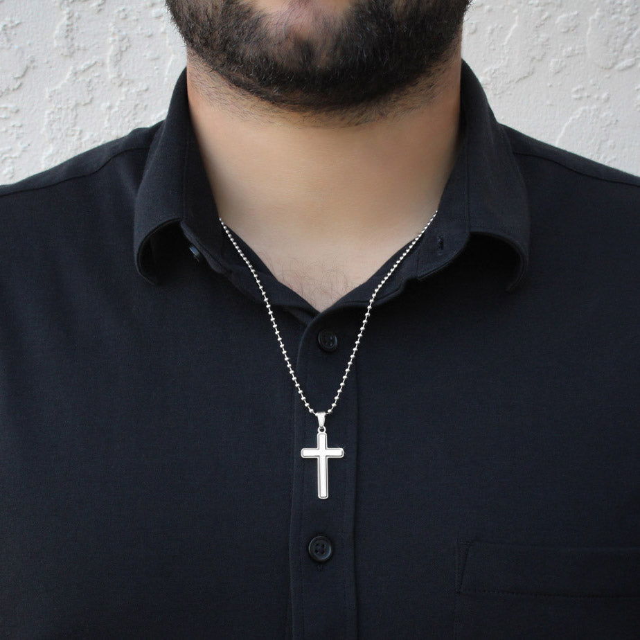 head and neck cancer Cross with Ball Chain TEMPLATE