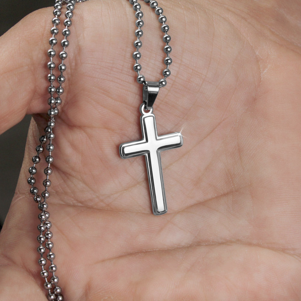 lung cancer Cross with Ball Chain TEMPLATE