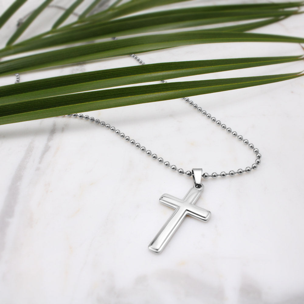 lung cancer Cross with Ball Chain TEMPLATE