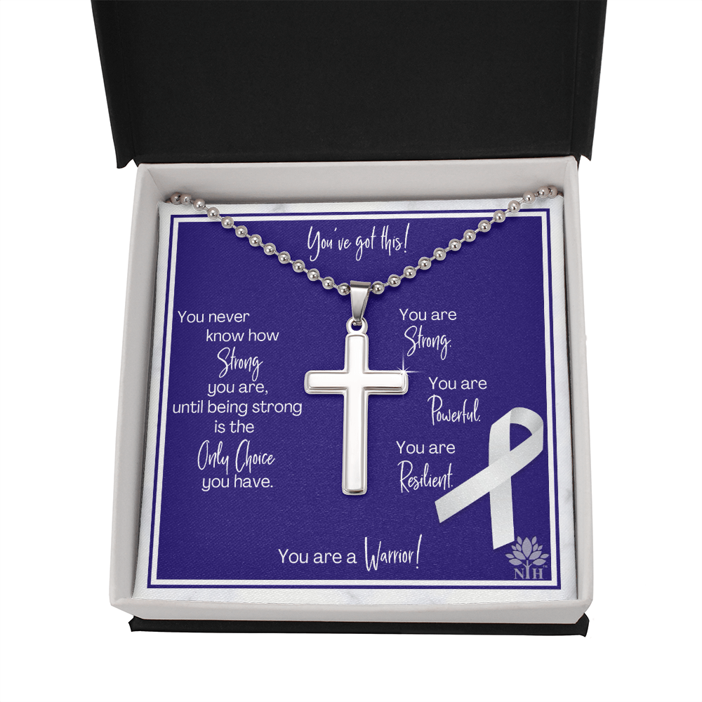 lung cancer Cross with Ball Chain TEMPLATE