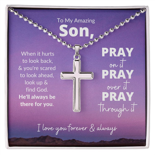 To My Son | He'll Always Be There For You | Cross Necklace