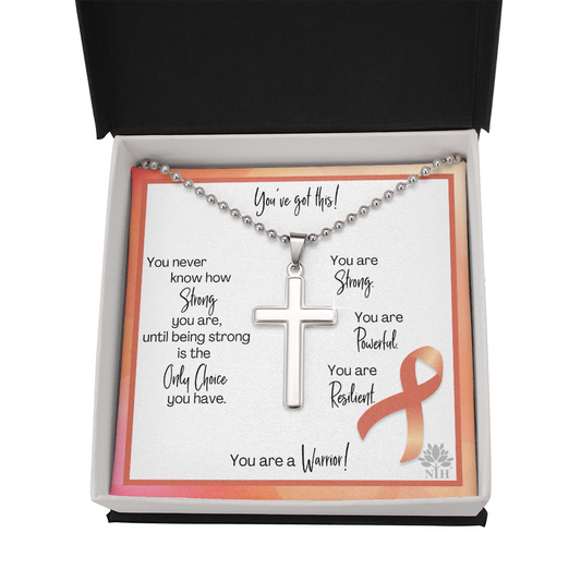 uterine or endometrial cancer Cross with Ball Chain TEMPLATE