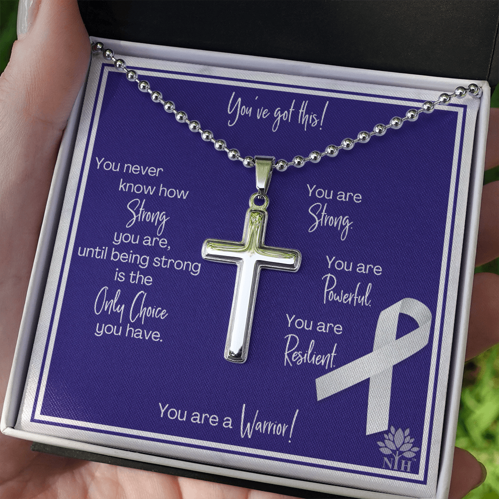lung cancer Cross with Ball Chain TEMPLATE