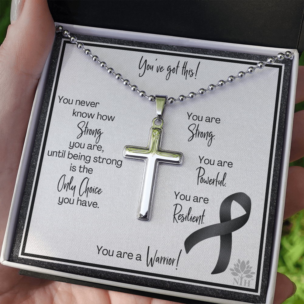 skin cancer Cross with Ball Chain TEMPLATE