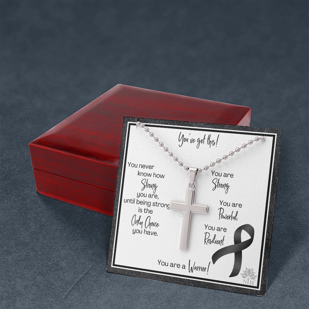 skin cancer Cross with Ball Chain TEMPLATE
