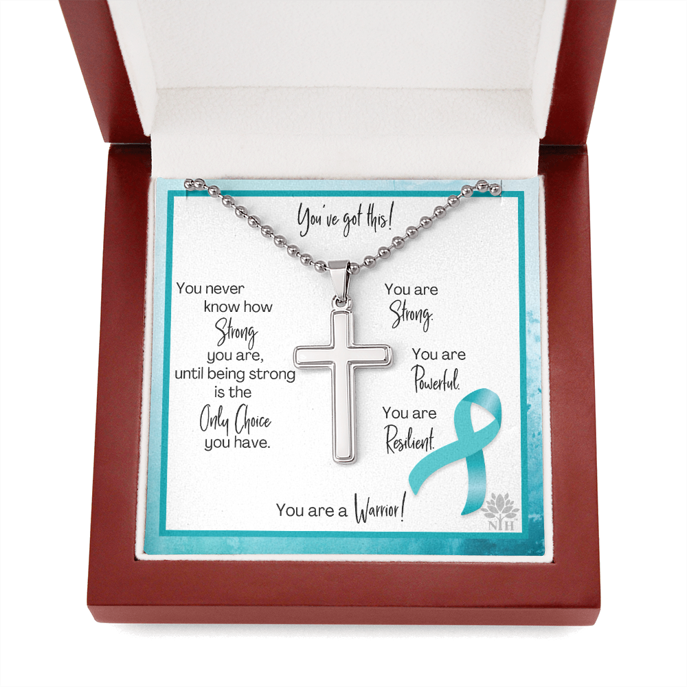 ovarian cancer Cross with Ball Chain TEMPLATE