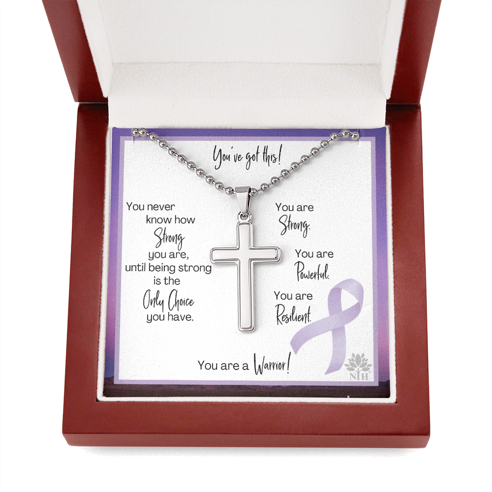 testicular cancer Cross with Ball Chain TEMPLATE