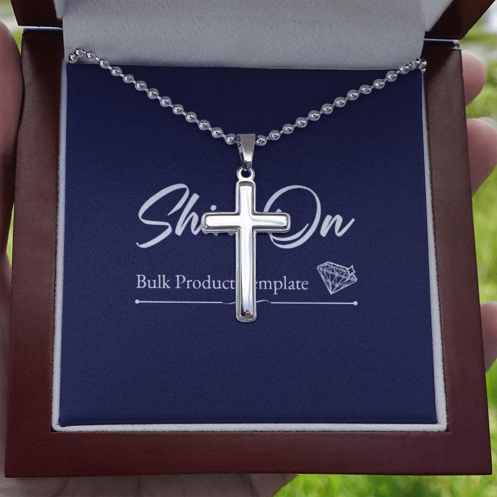 Stainless Seel Cross with Ball Chain TEMPLATE