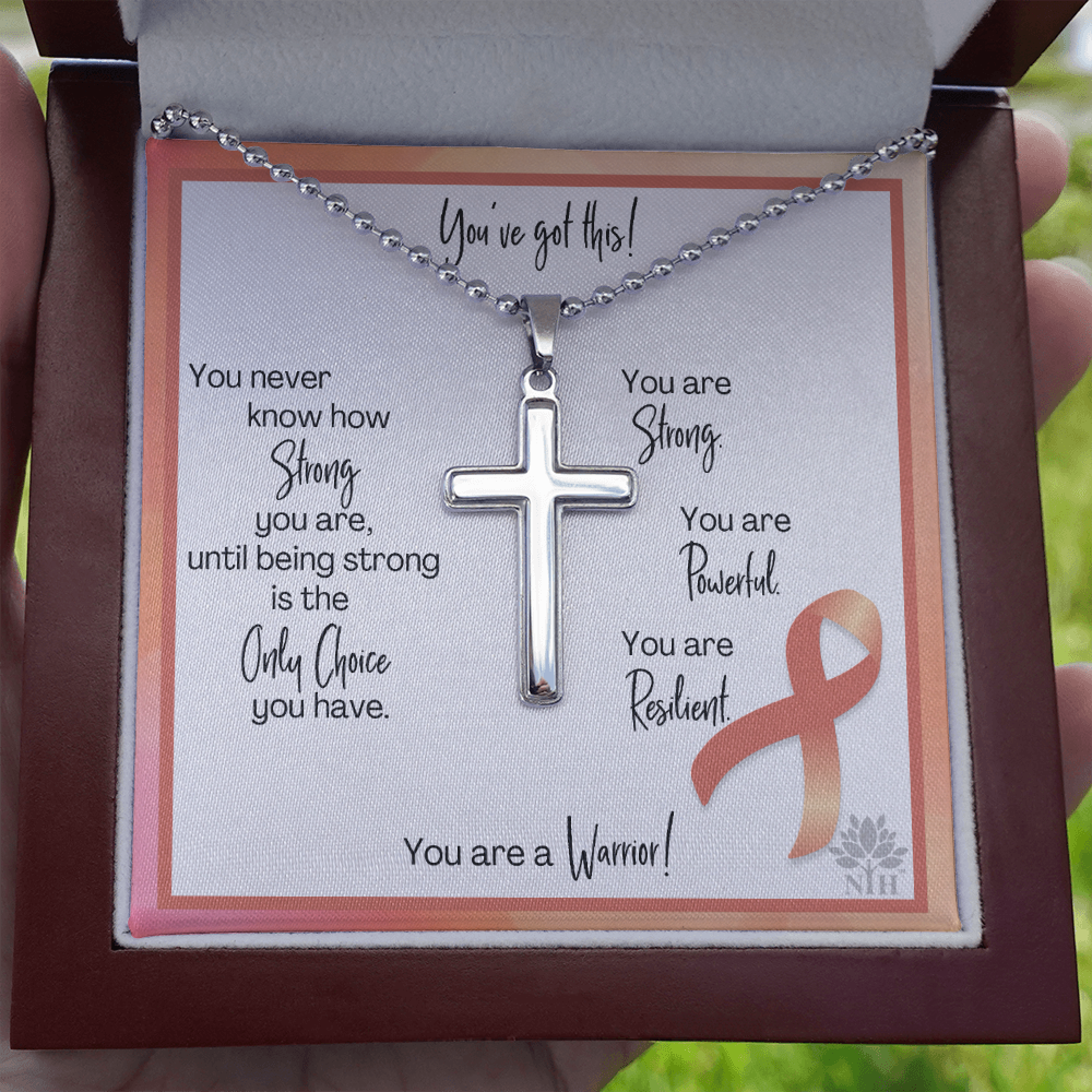 uterine or endometrial cancer Cross with Ball Chain TEMPLATE