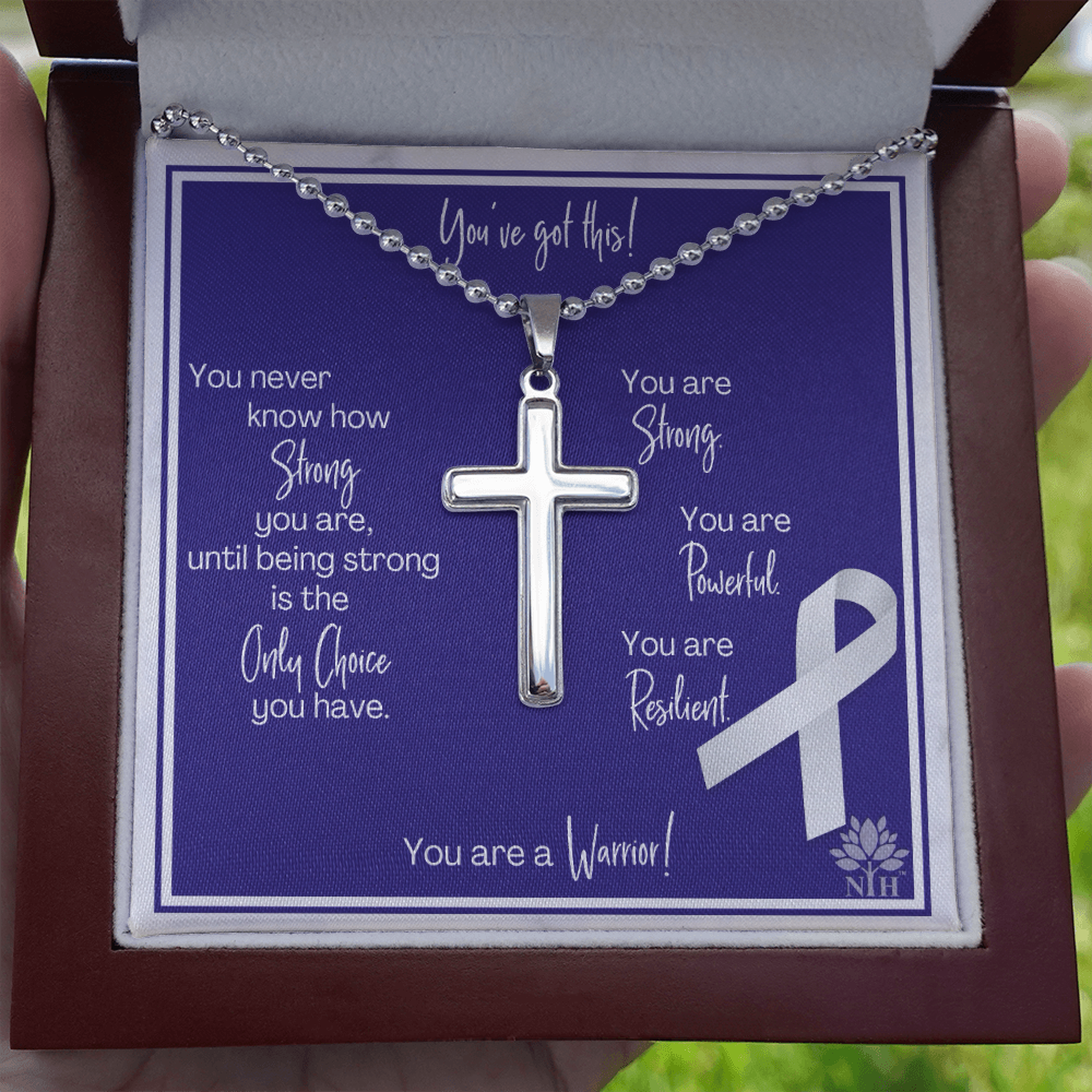 lung cancer Cross with Ball Chain TEMPLATE