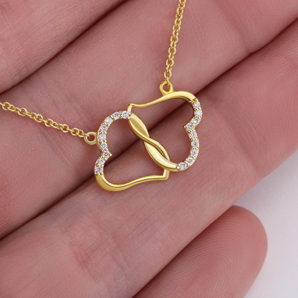 To My Queen Necklace | 10K Gold and Diamond Infinity Hearts Necklace