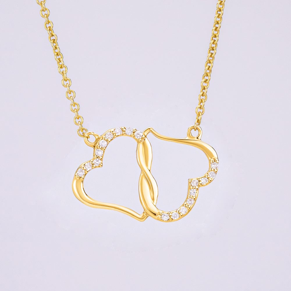 To My Queen Necklace | 10K Gold and Diamond Infinity Hearts Necklace