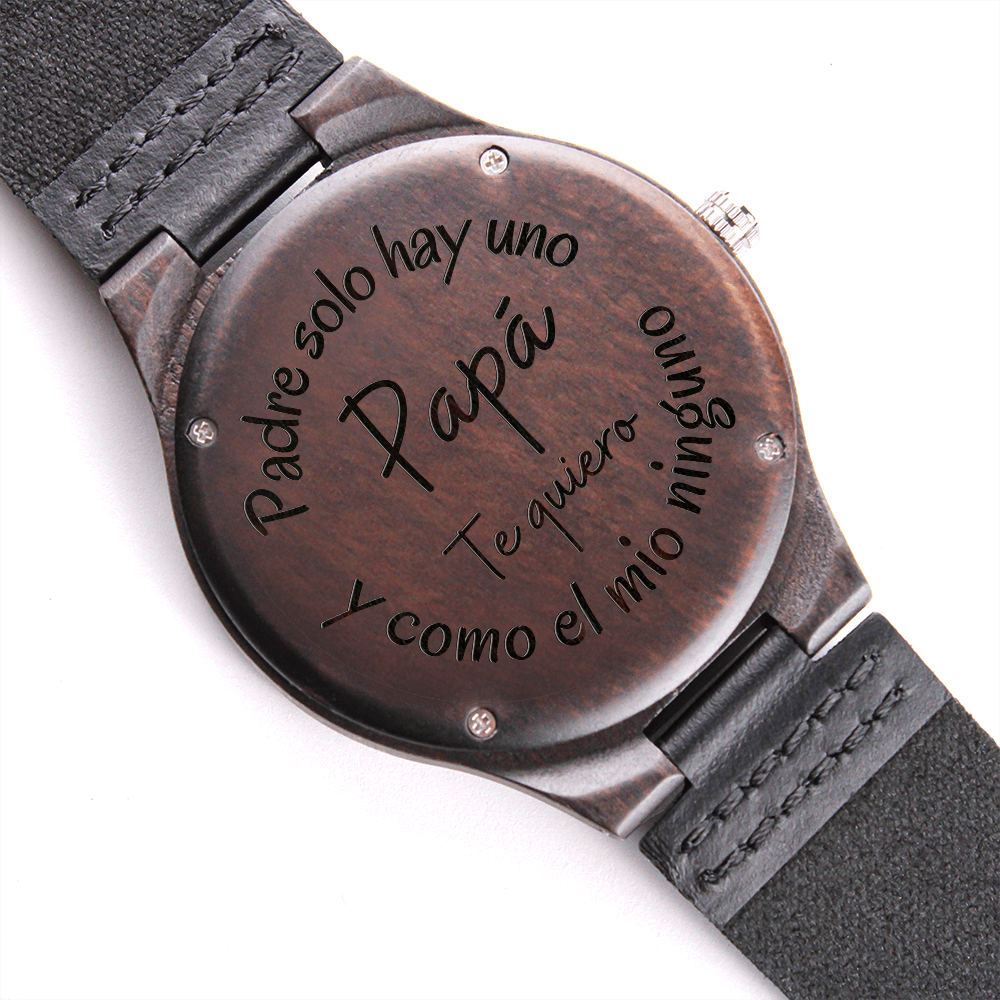 Gift for Spanish Papá | Engraved Wooden Watch | Solo Un Padre