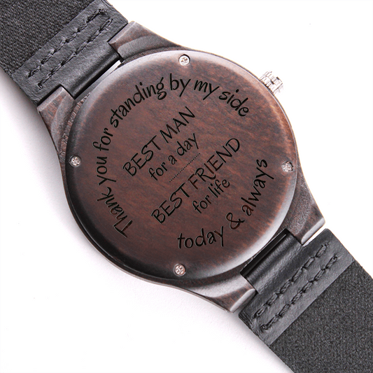 Gift for Best Man | Engraved Wooden Watch