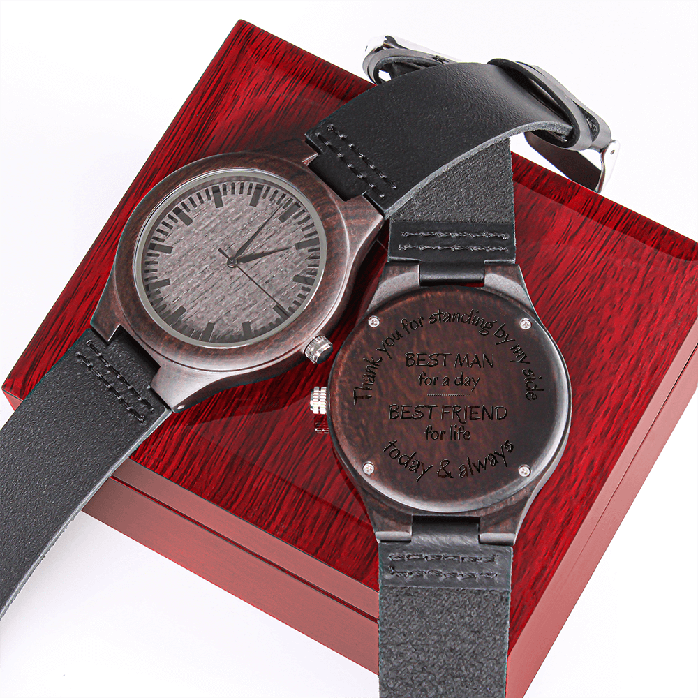 Gift for Best Man | Engraved Wooden Watch