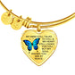 Heart Charm Remembrance Bangle Bracelet | Loss of Loved One Memorial Gift