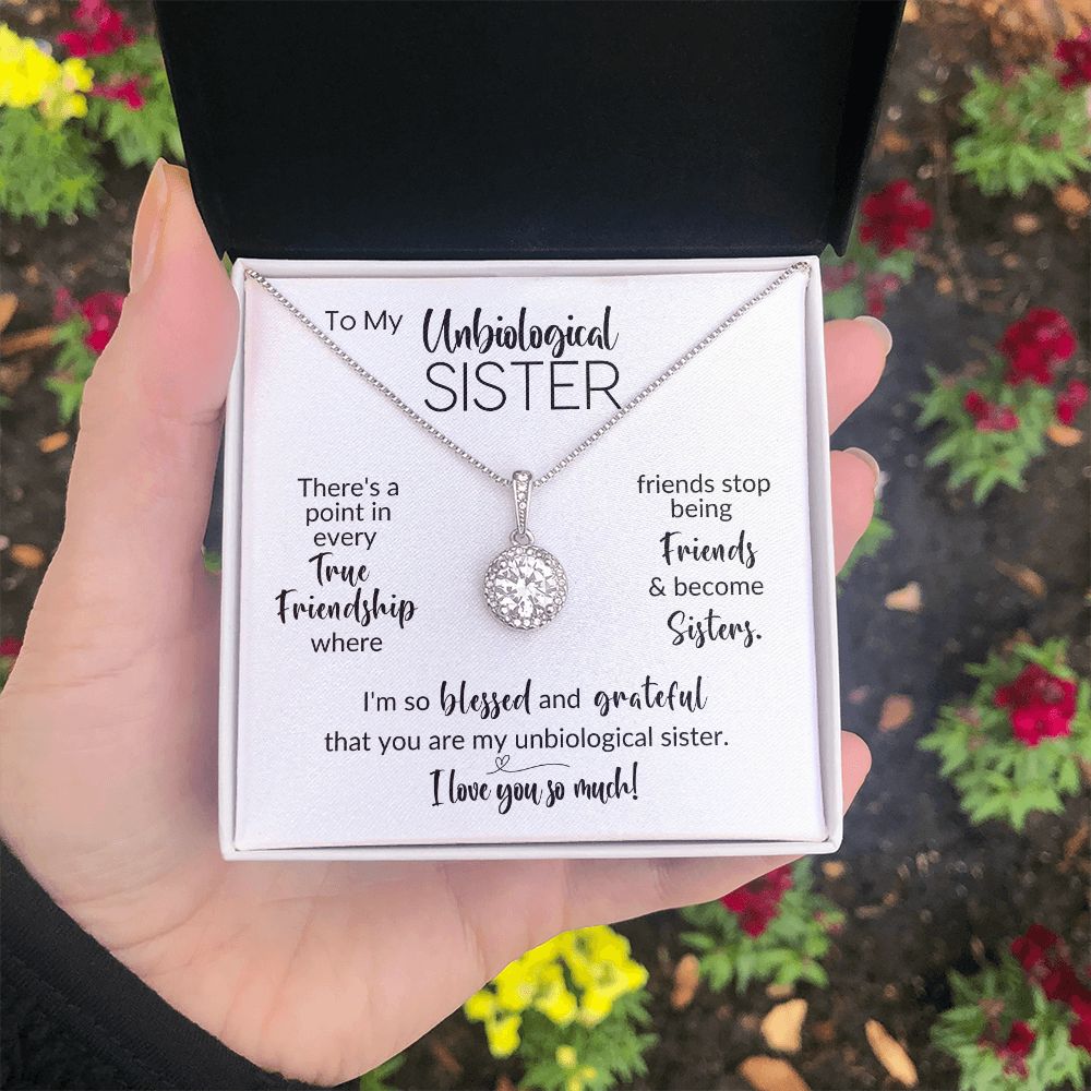 To My Unbiological Sister | Friends Become Sisters | Interlocking Hearts Necklace