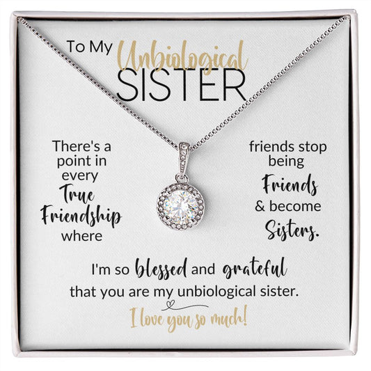 To My Unbiological Sister | Friends Become Sisters | Interlocking Hearts Necklace