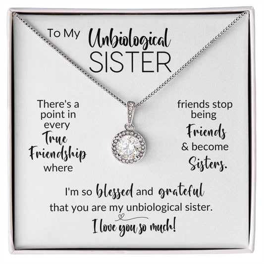 To My Unbiological Sister | Friends Become Sisters | Interlocking Hearts Necklace