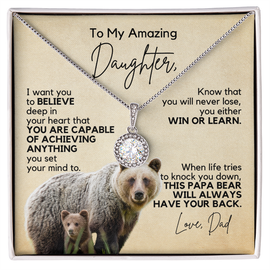 Gift for Daughter | Necklace from Dad | Win or Learn