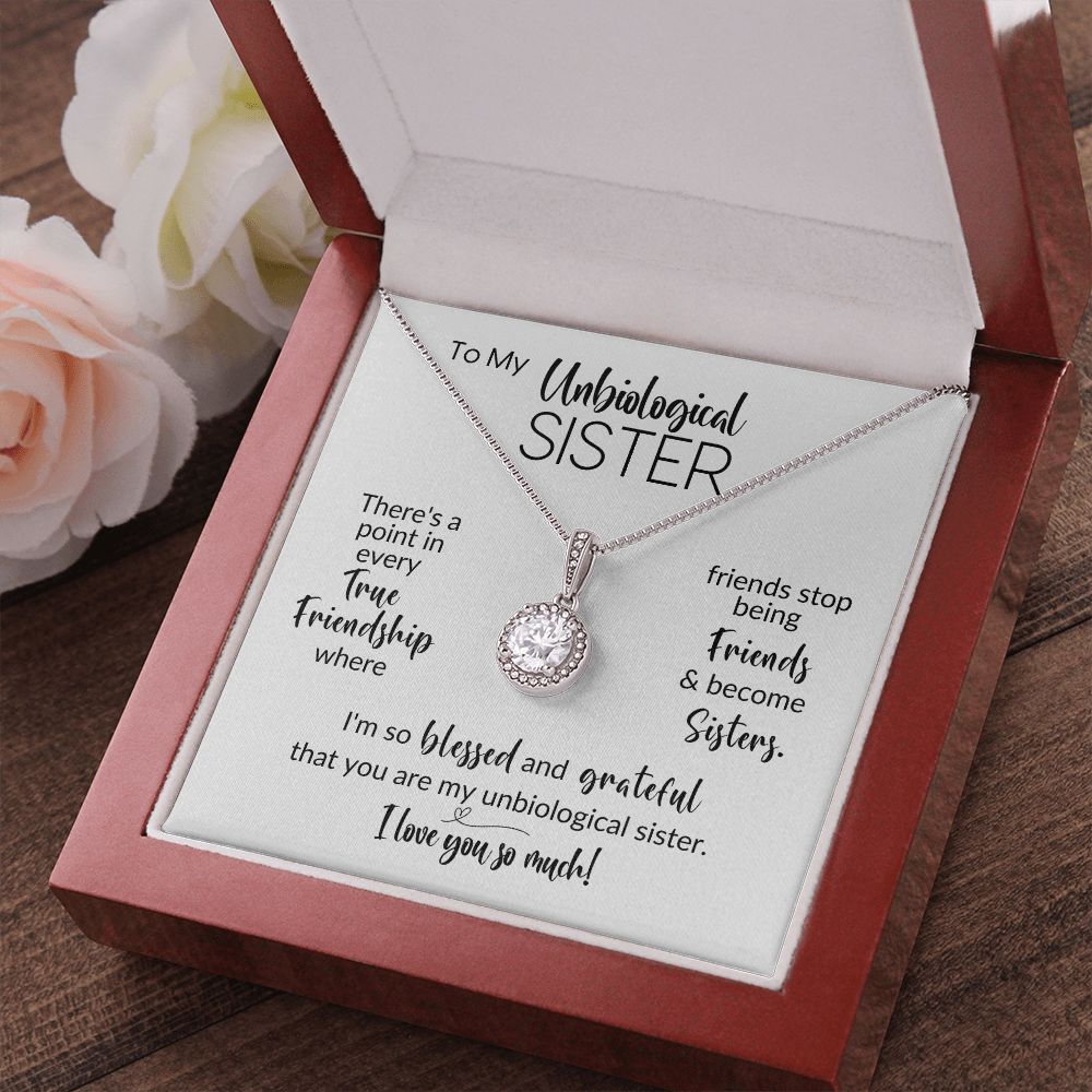 To My Unbiological Sister | Friends Become Sisters | Interlocking Hearts Necklace