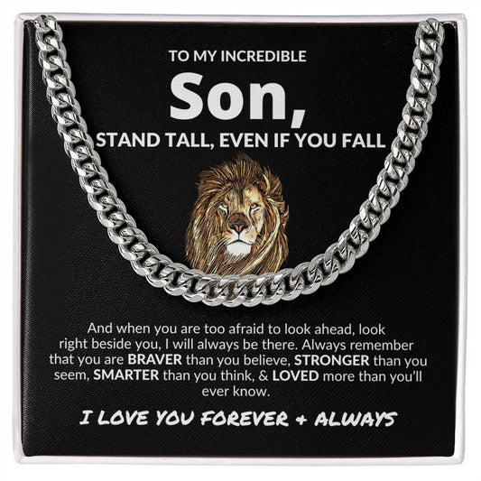 To My Son | Right Beside You | Cuban Link Chain