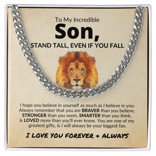 To My Son | Braver, Stronger, Smarter, Loved | Cuban Chain