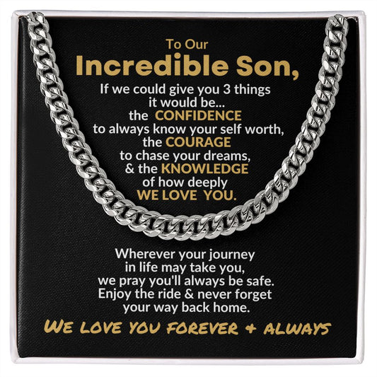 To Our Son | If We Could Give You 3 Things | Cuban Link Chain from Parents