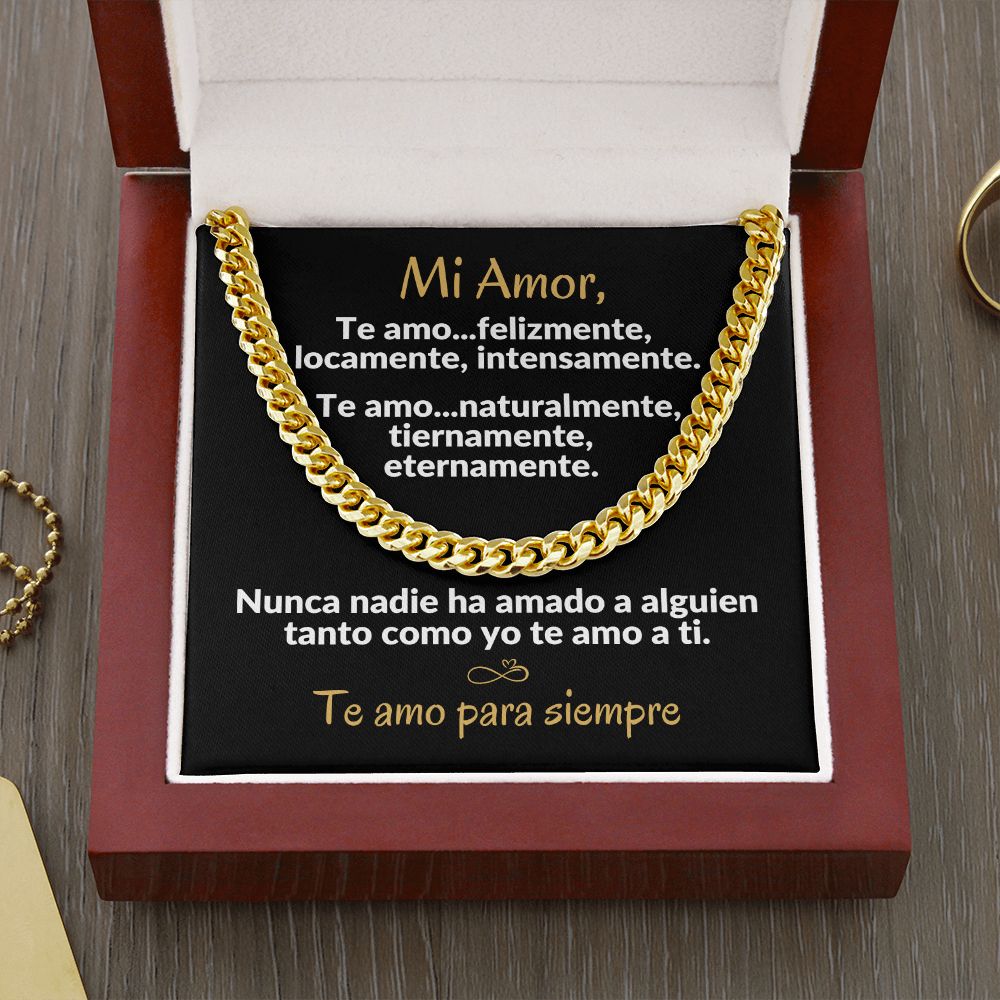 Regalo Para Mi Amor | Collar de Eslabones de Cadena Cubana | Te Amo