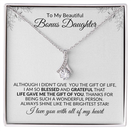 To My Bonus Daughter | Blessed and Grateful | Alluring Beauty Necklace