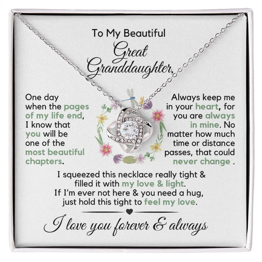To My Great Granddaughter | Most Beautiful Chapter | Love Knot Necklace