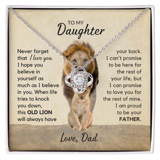 To My Daughter | Proud to Be Your Father | Love Knot Necklace