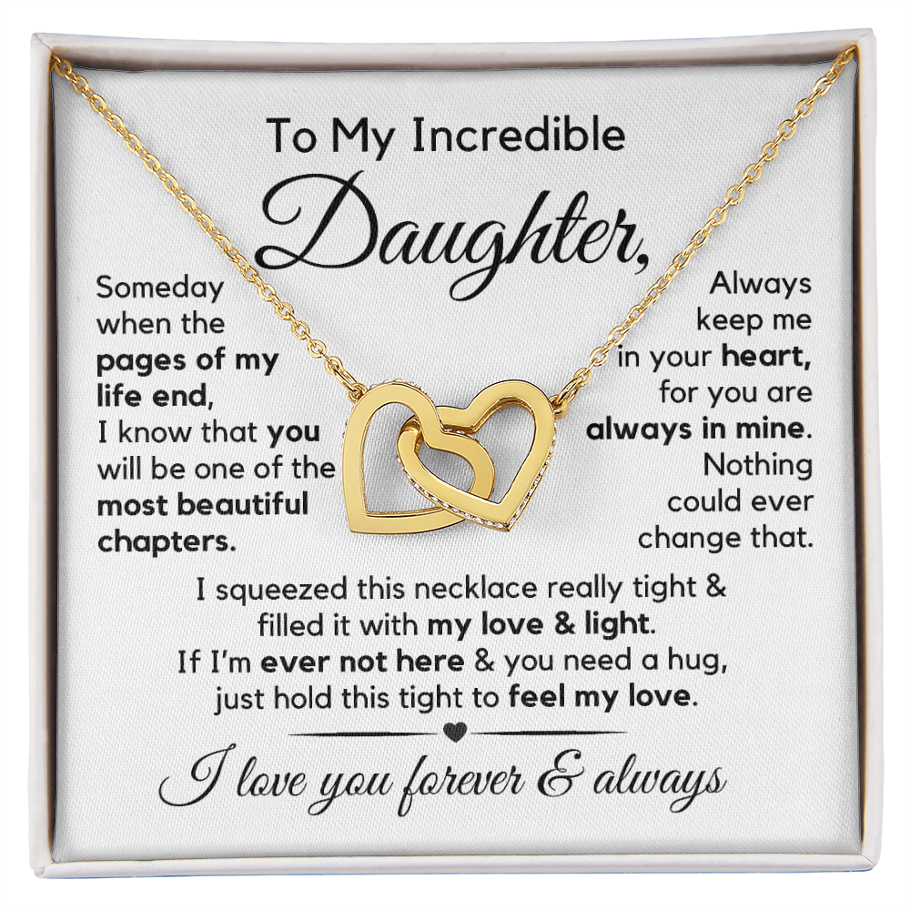 To My Daughter | Most Beautiful Chapter | Interlocking Hearts Necklace