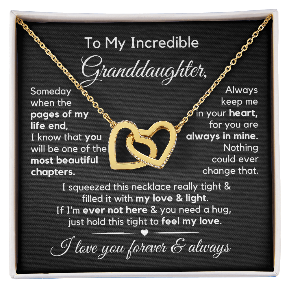 To My Granddaughter | Most Beautiful Chapter | Interlocking Hearts Necklace