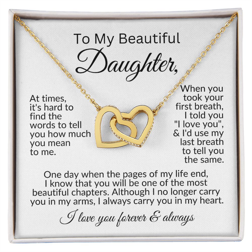 To My Daughter | Most Beautiful Chapter | Interlocking Hearts Necklace