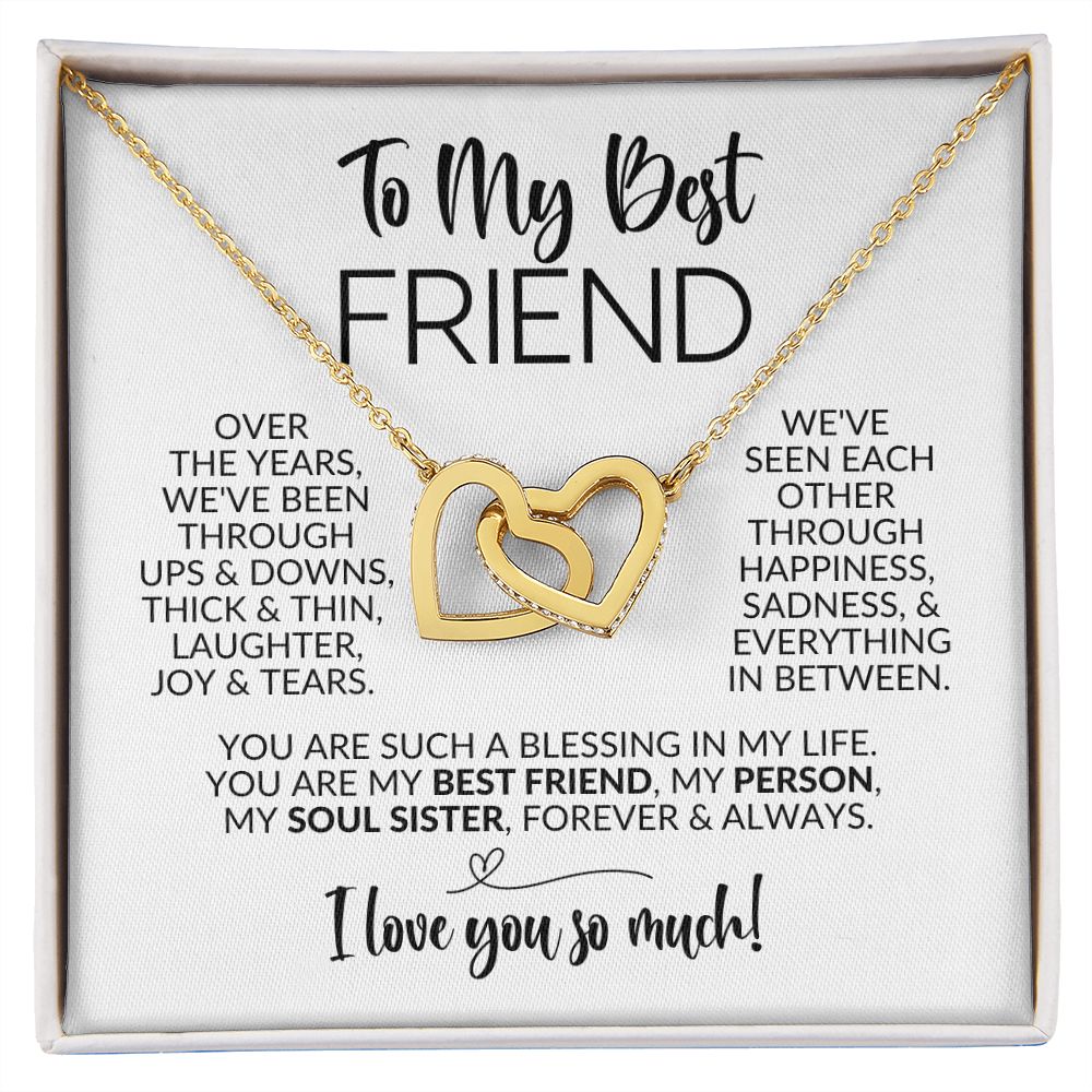 To My Best Friend | Ups & Downs | Interlocking Hearts Necklace