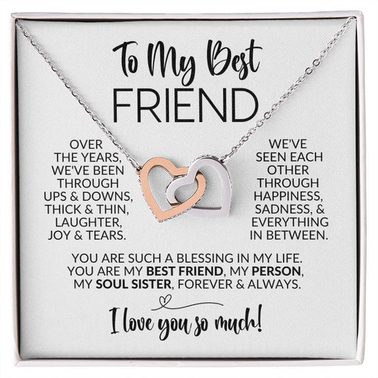 To My Best Friend | Ups & Downs | Interlocking Hearts Necklace